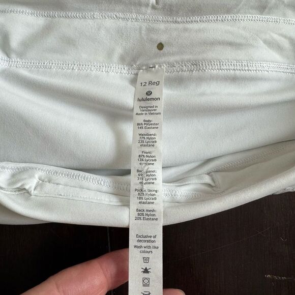 Lululemon Play Off The Pleats Skirt Mini Twine White Multi / White Size 12 - Picture 10 of 12